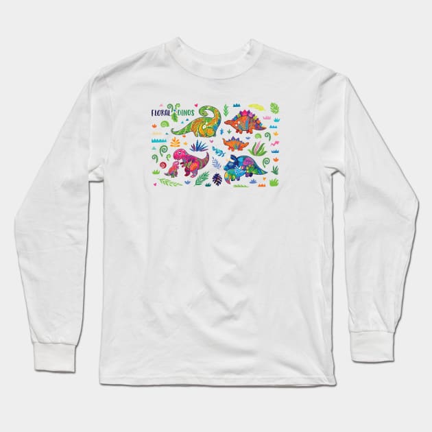 Floral Dinos Long Sleeve T-Shirt by PenguinHouse
